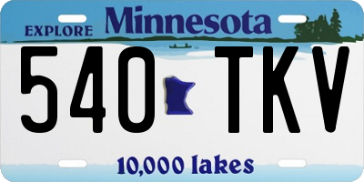 MN license plate 540TKV