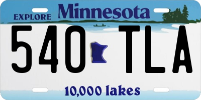 MN license plate 540TLA