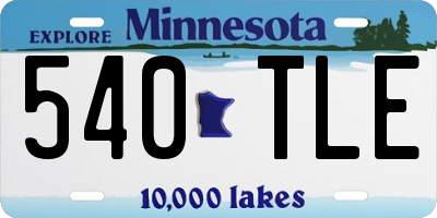 MN license plate 540TLE