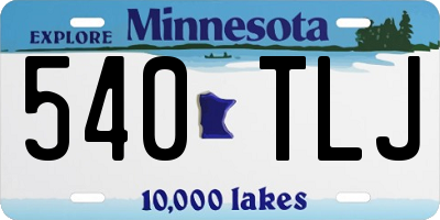 MN license plate 540TLJ