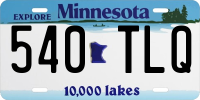 MN license plate 540TLQ