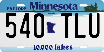 MN license plate 540TLU