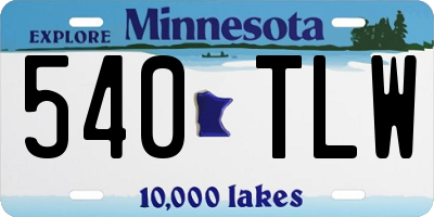 MN license plate 540TLW