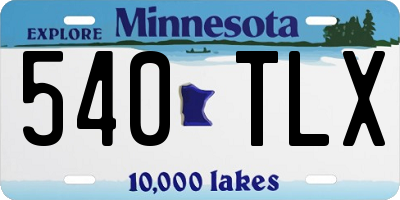 MN license plate 540TLX