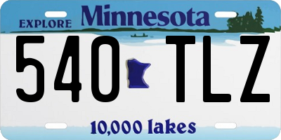 MN license plate 540TLZ