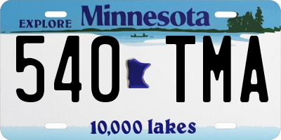 MN license plate 540TMA