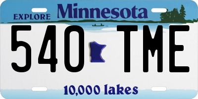 MN license plate 540TME