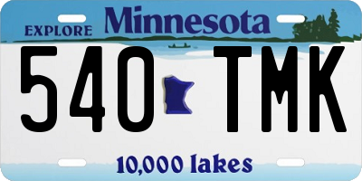 MN license plate 540TMK