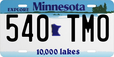 MN license plate 540TMO
