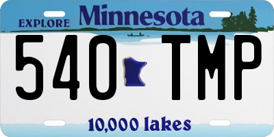 MN license plate 540TMP