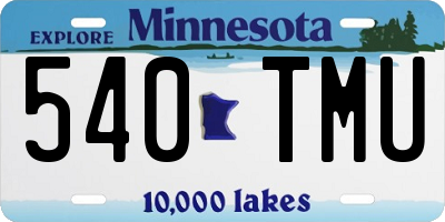 MN license plate 540TMU