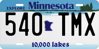 MN license plate 540TMX