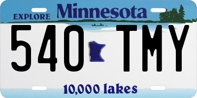 MN license plate 540TMY