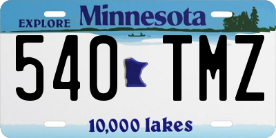 MN license plate 540TMZ