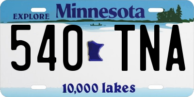 MN license plate 540TNA