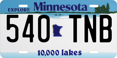 MN license plate 540TNB