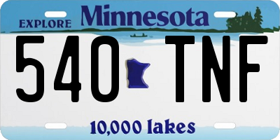 MN license plate 540TNF