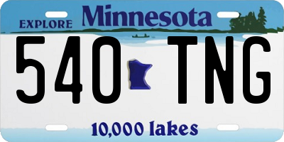 MN license plate 540TNG