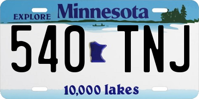MN license plate 540TNJ