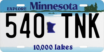 MN license plate 540TNK