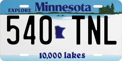 MN license plate 540TNL
