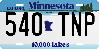 MN license plate 540TNP