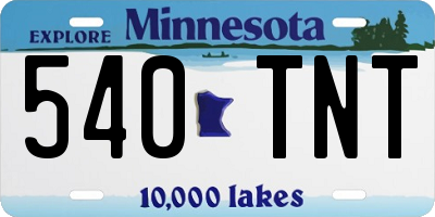 MN license plate 540TNT