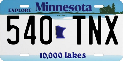 MN license plate 540TNX