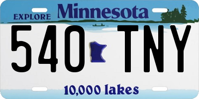 MN license plate 540TNY