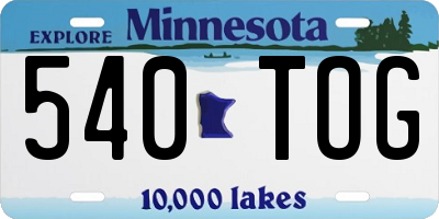 MN license plate 540TOG