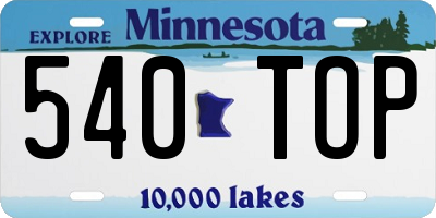 MN license plate 540TOP