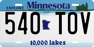 MN license plate 540TOV