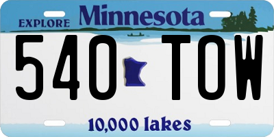 MN license plate 540TOW