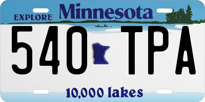 MN license plate 540TPA