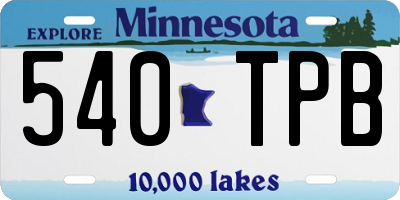 MN license plate 540TPB