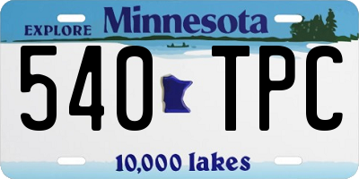 MN license plate 540TPC