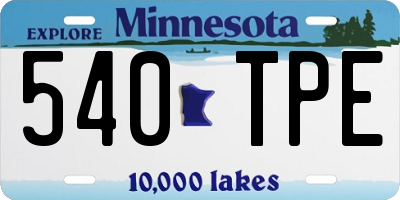 MN license plate 540TPE