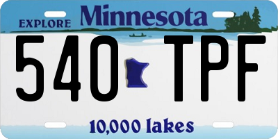 MN license plate 540TPF