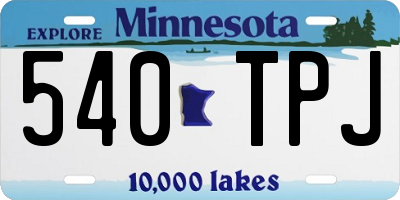 MN license plate 540TPJ