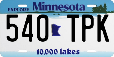 MN license plate 540TPK