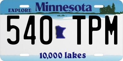 MN license plate 540TPM