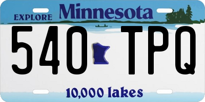 MN license plate 540TPQ