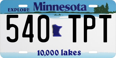MN license plate 540TPT