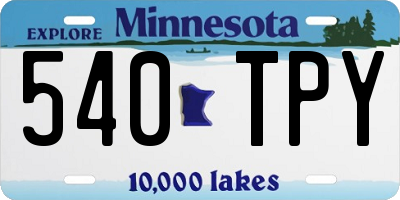 MN license plate 540TPY