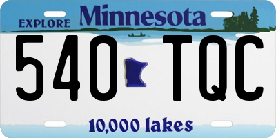MN license plate 540TQC