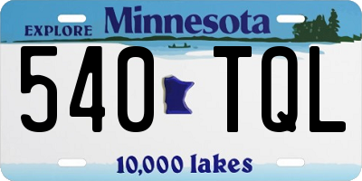 MN license plate 540TQL