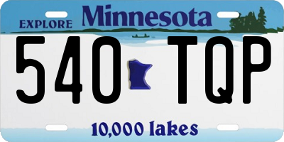 MN license plate 540TQP