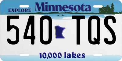 MN license plate 540TQS