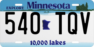 MN license plate 540TQV