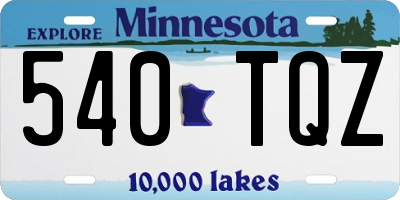 MN license plate 540TQZ